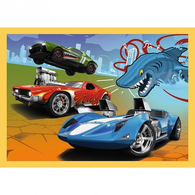 Hot Wheels Fahrzeuge Puzzle 4-in-1