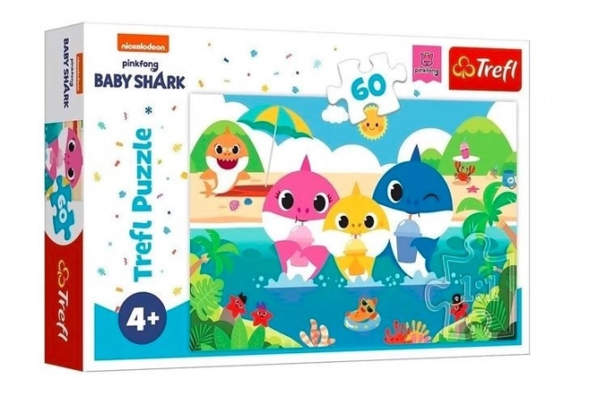 Puzzle Baby Shark auf Urlaub mit der Familie 60 Teile