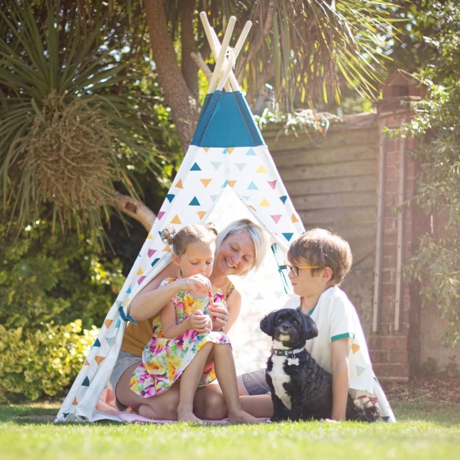 Bigjigs Toys Buntes Tipi mit Vorhängen