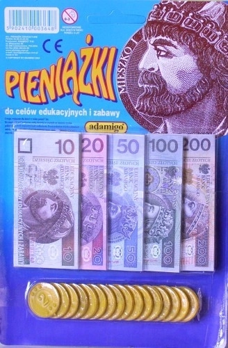 Polnische Spielgeld Banknoten und Münzen