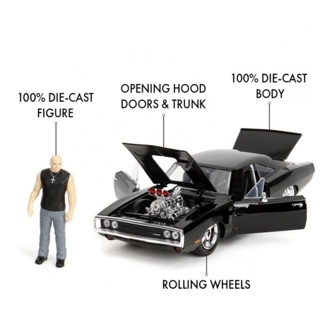 Dodge Charger 1970 Modellauto mit Dominic Toretto Figur