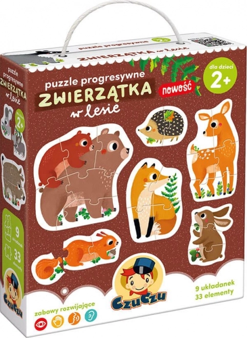 Progressive Puzzle - Waldtiere