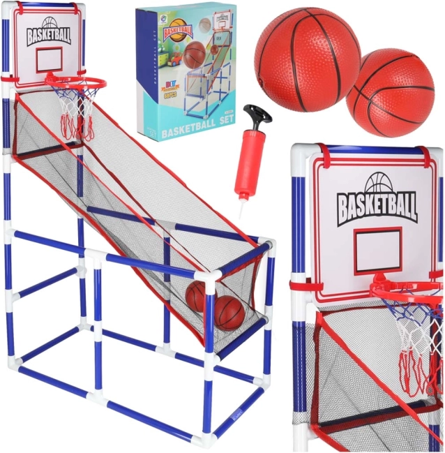 Tragbares Basketball-Set mit zwei Bällen und Pumpe