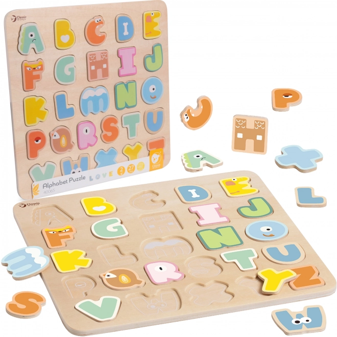 Holzpuzzle Montessori Alphabet Lernen Classic World