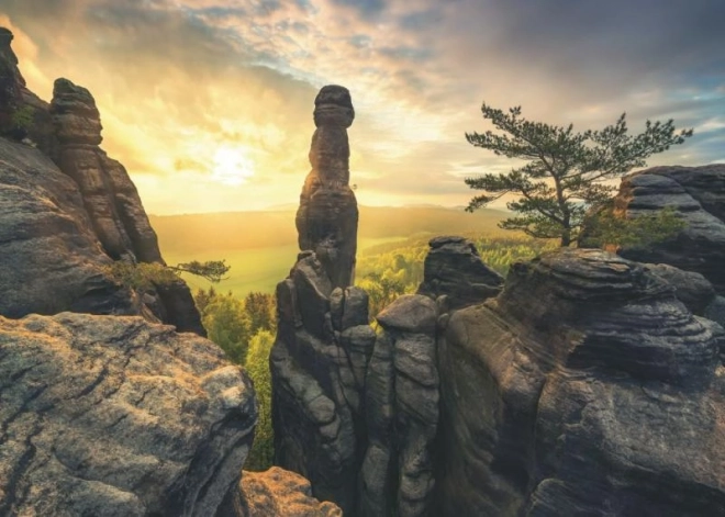 Puzzle Labské Pískovce bei Sonnenaufgang 1000 Teile