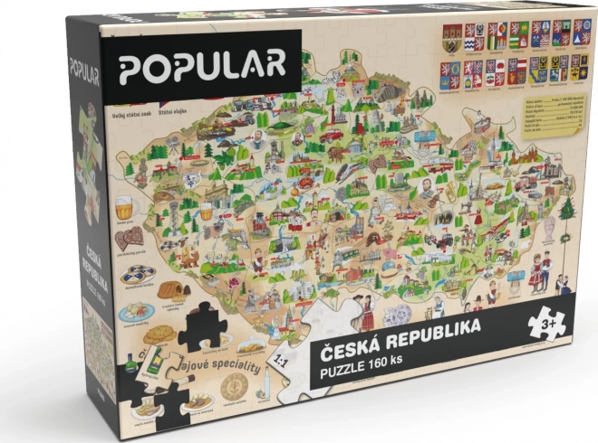 Beliebtes Puzzle Karte der Tschechischen Republik 160 Teile