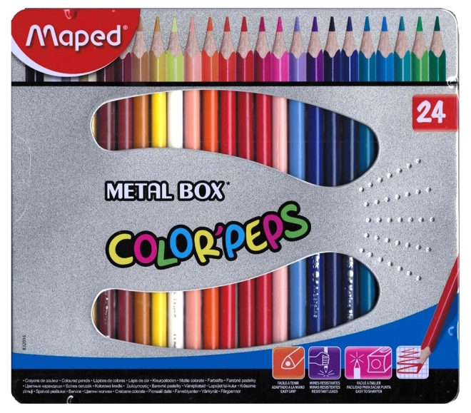 Maped Color'Peps Dreikant-Buntstifte 24 Stk in Metallbox