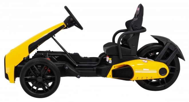 Kinder Gokart mit Akku Bolid XR-1 Gelb + verstellbarer Lenker + geformter Sitz