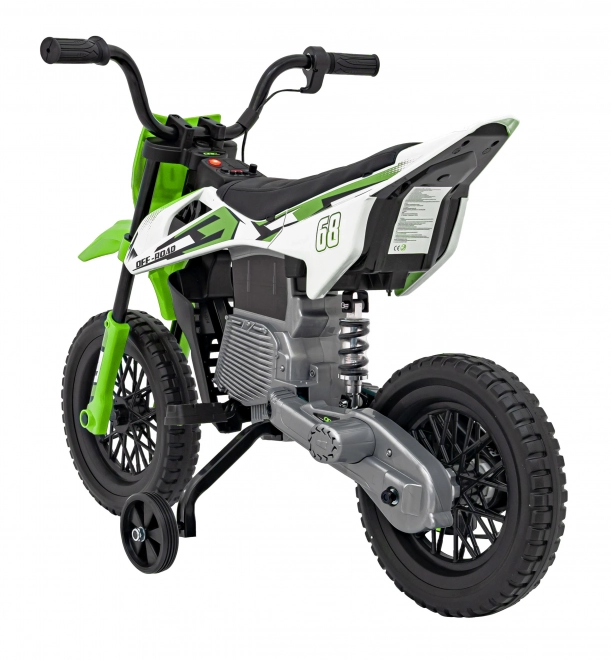 Grünes Kinder-Motorrad mit Batterie, Audiopanel und EVA-Rädern