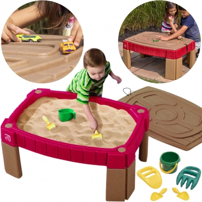 Step2 Sandkasten mit Tisch und Rennstrecke