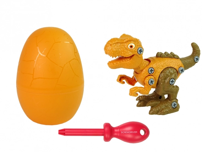 Tyrannosaurus Rex DIY Set mit Ei und Schraubenzieher Orange