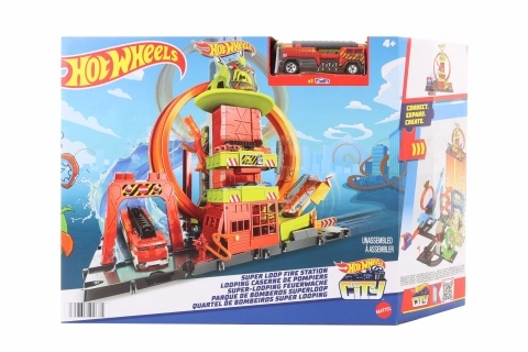 Hot Wheels Stadt Super Feuerwehrstation mit Looping