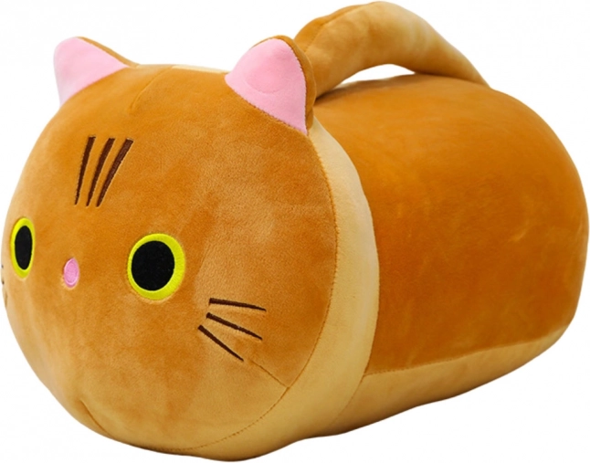 Plüsch Schmusetier Katze mit langem Schwanz rostbraun 40 cm