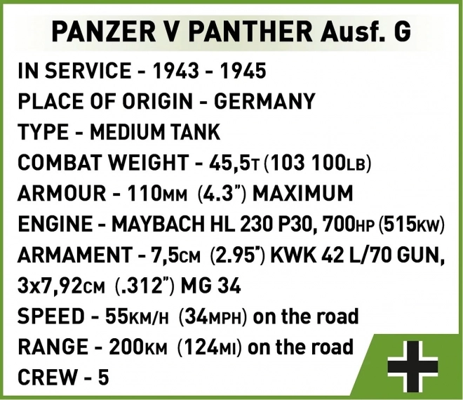 Panzer V Panther G Panzer Fuchs Bausteine Set