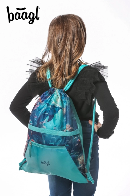 Beutel mit Tasche Delfin