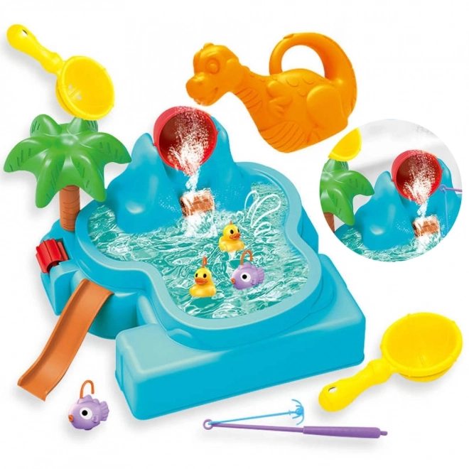 Woopie Wasser Spieltisch 2-in-1 Fischfang-Spiel mit Wasserfall