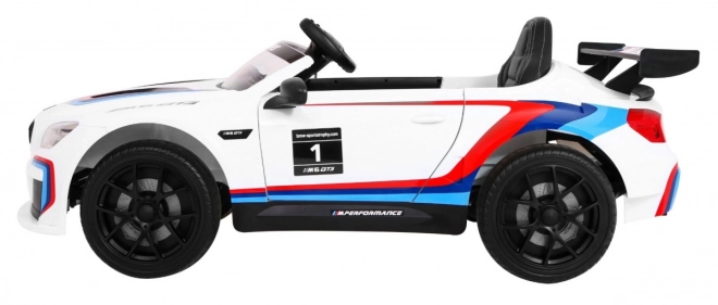BMW M6 GT3 Kinderauto mit Batterie Weiß + Belüftung + MP3 Sounds Lichter + Fernsteuerung