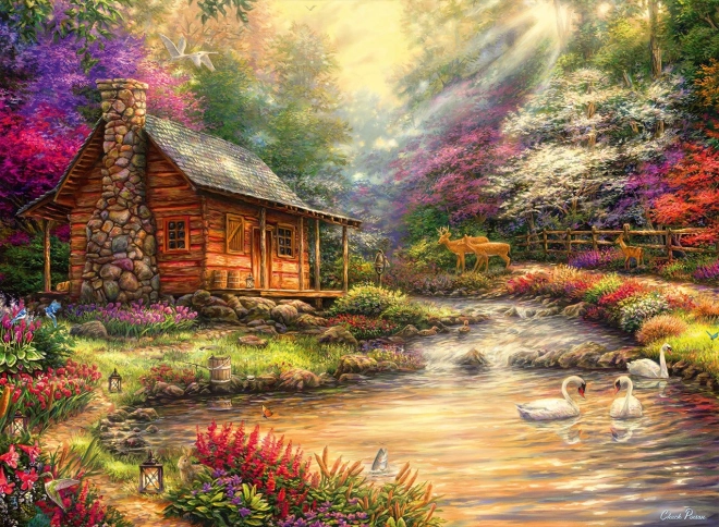 Grafika Puzzle Rückzugsort am Bachufer 4000 Teile