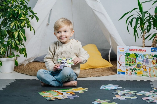 Beidseitiges Puzzle Treflíci und Jungtiere im Zoo Riesig 15 Teile