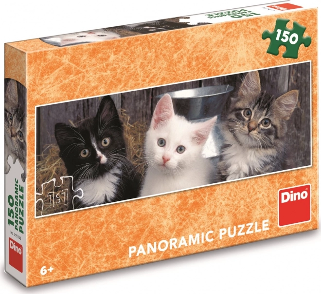 Panorama-Puzzle Drei Kätzchen 150 Teile