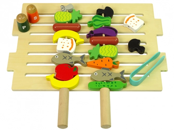 Holzspielzeug Grillset für Kinder mit Zubehör