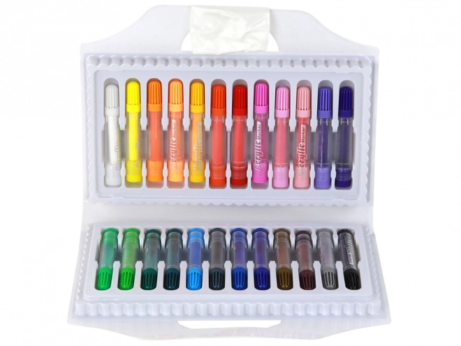 Farbenfrohes Acrylmarker-Set im Koffer, 24 Stück