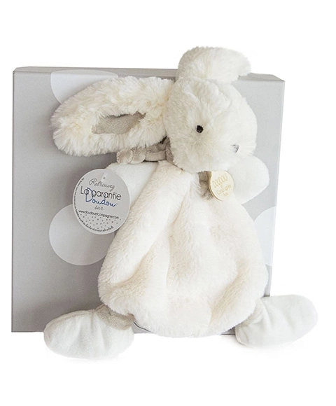 Doudou Geschenkset - Cremefarbener Plüschhase