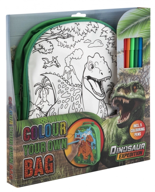 Ausmalbarer Dinosaurier Rucksack
