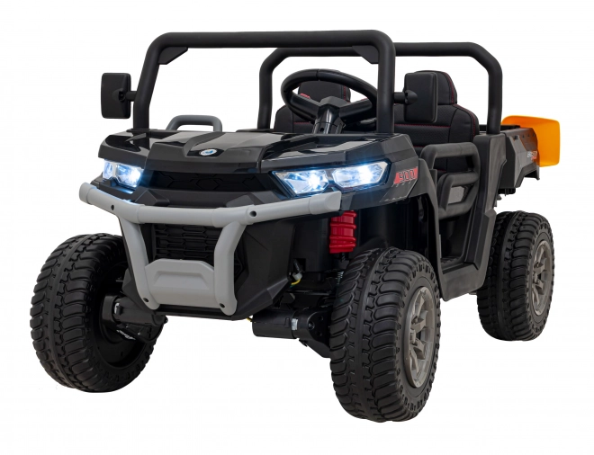 Auto Pick-Up Speed 900 pro Kinder schwarz + Allradantrieb 4x4 + bewegliche Pumpe + Kofferraum + Fernbedienung + Schaufel + LED-Audio