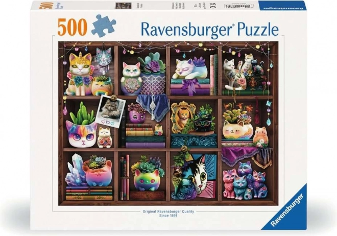 Ravensburger Puzzle Katzen und Sukkulenten 500 Teile