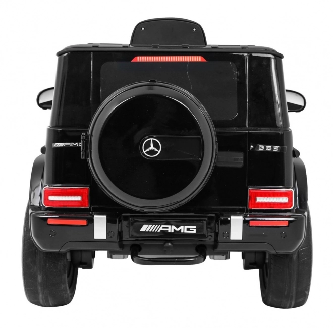 Mercedes AMG G63 für Kinder Lack schwarz + Fernbedienung + MP3 LED + langsamer Start + EVA + Gurte
