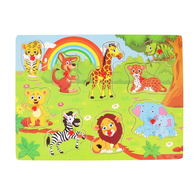 Holz-Puzzle Zoo mit Kunststoffgriffen