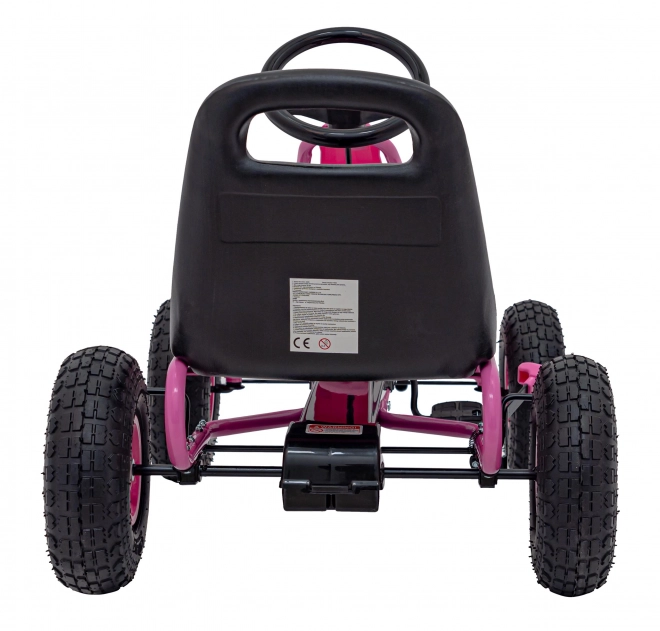 Kinder-Tret-Go-Kart Pink mit Luftreifen und Handbremse