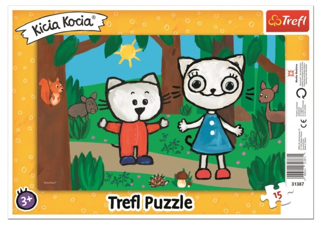 Puzzle Kicia Kocia im Wald 15 Teile