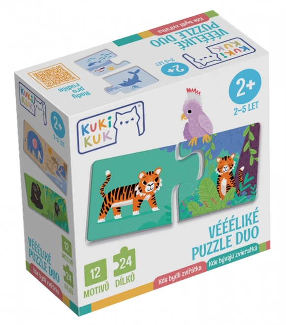 Véééliké Puzzle Duo Wo Tiere Leben