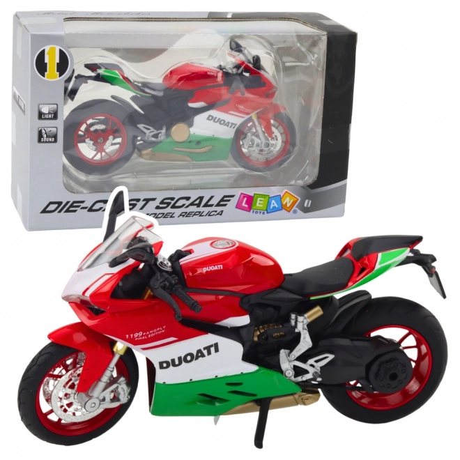 Metall-Sportmotorrad mit Licht und Sound 1:12