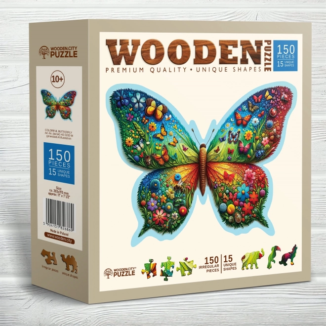 Bunter Schmetterling Holzpuzzle