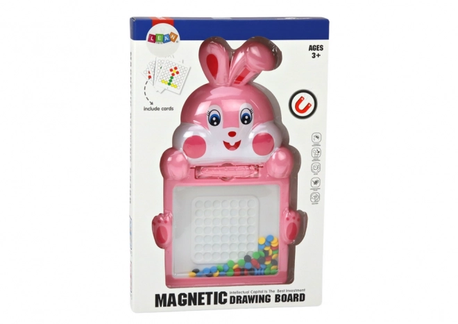 Magnetische Zaubertafel für Kinder - Rosa Hase