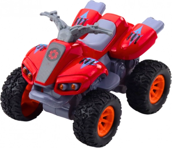 Quad mit Antrieb, Gummiräder und Metallkarosserie