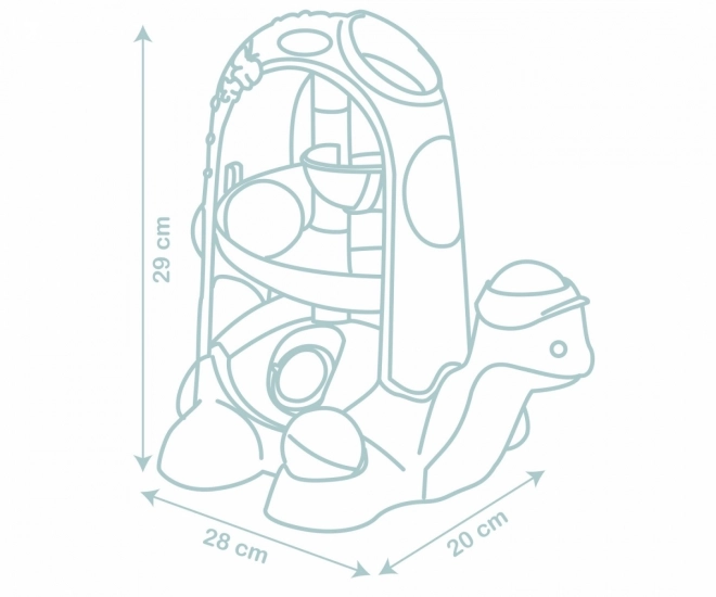 Ziehspielzeug Schildkröte mit Kugelbahn