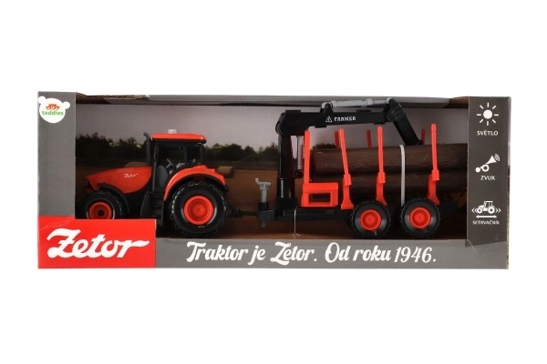 Traktor Zetor mit Anhänger und Ladearm