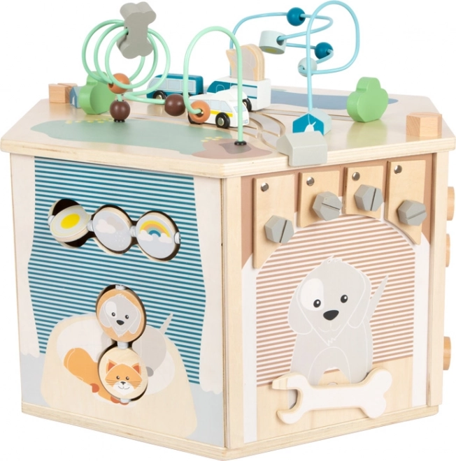 Interaktive Motorikwürfel PETS XXL aus Holz