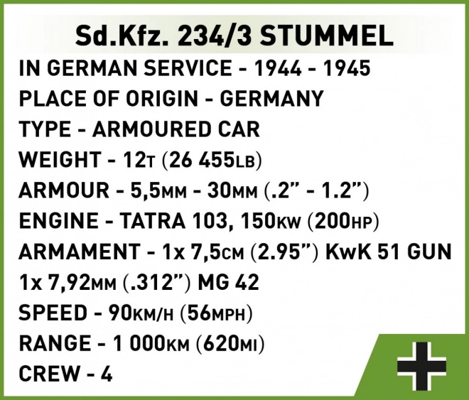 Bausteine historisches Fahrzeug Sd.Kfz. 234/3 Stummel