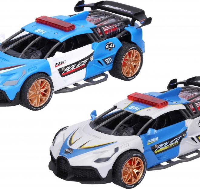 Polizeiauto mit Schwungradantrieb, Licht- und Soundeffekten, 18 cm