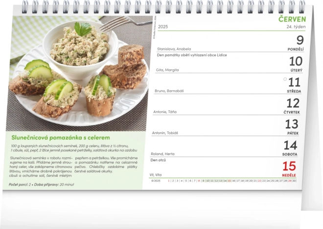 Notique Tischkalender Gesund Kochen und Backen 2025