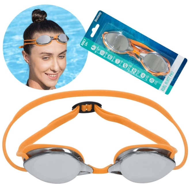 Lusterglas-Schwimmbrille für Erwachsene und Jugendliche – orange