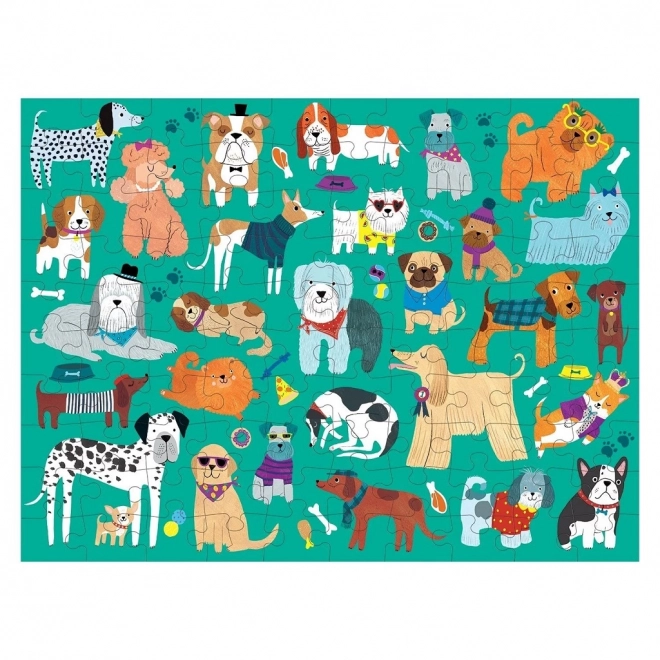 Oboustranniges Puzzle Hunde und Katzen 100 Teile