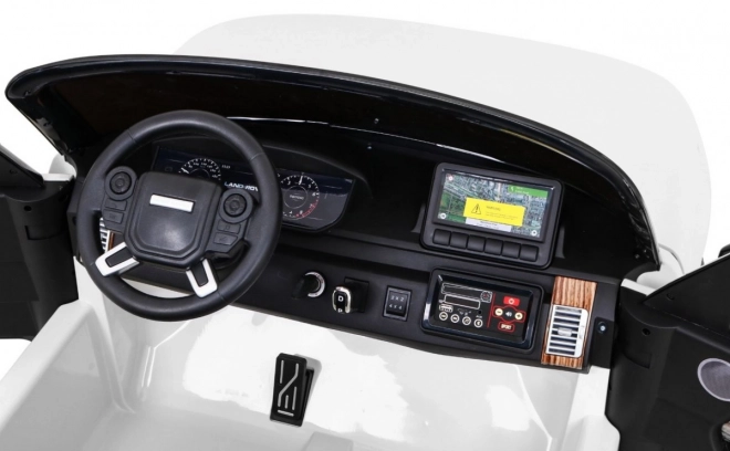 Range Rover HSE 2-Sitzer Kinderauto weiß + Fernsteuerung + 5-Punkt-Gurte + Audiopanel + LED-Diode