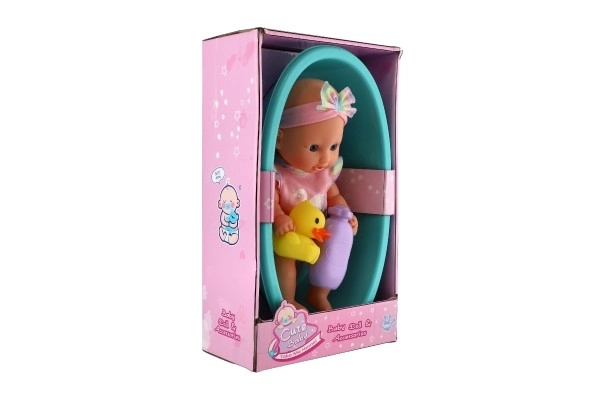 Baby-Puppe mit Badewanne und Zubehör