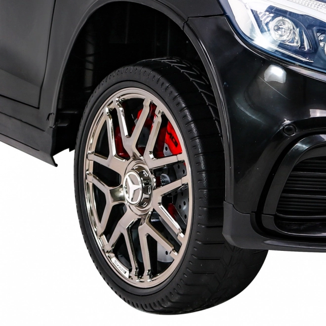 Mercedes Benz GLC63S für Kinder schwarz + Fernbedienung + 4x4 Antrieb + MP3 LED + EVA + langsamer Start